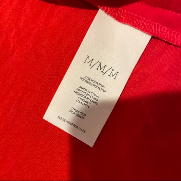 CAbi Aurora Blouse Ruched 3/4 Sleeve Blouse Red M - Picture 7 of 7